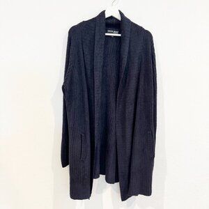 Barefoot Dreams Montecito Cozy Lounge Open Cardigan Sweater in Navy Blue Size XL